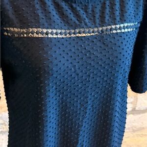 W5 Navy Blue Textured Blouse
